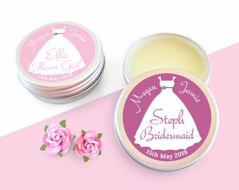 Personalized Lip Balm Wedding Favor: Bridesmaid, Flower Girl Keepsake