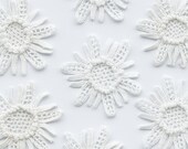 Wedding crochet flowers, wedding appliqué, crocheted appliqué, craft supplies, sewing accessories