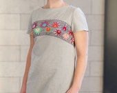 Linen dress with irish crochet