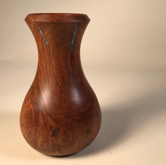 Wooden Vase Small Hand Turned Vase Mesquite Wood Vase 338 Etsy