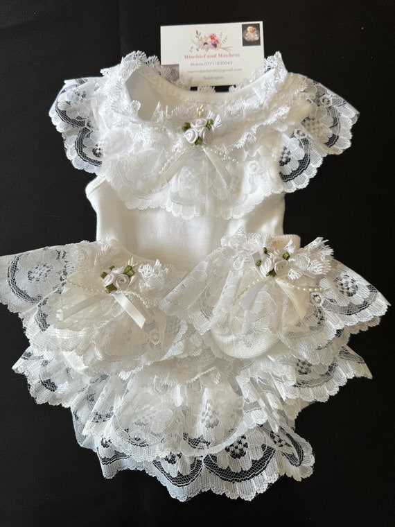 tiny baby frilly vest set