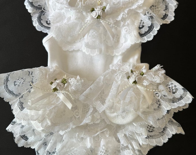 tiny baby frilly vest set