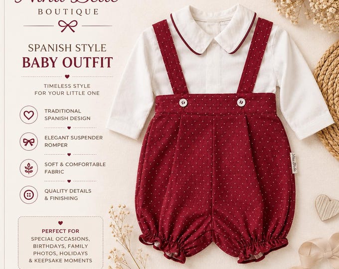 Baby dungaree set ,Vintage style