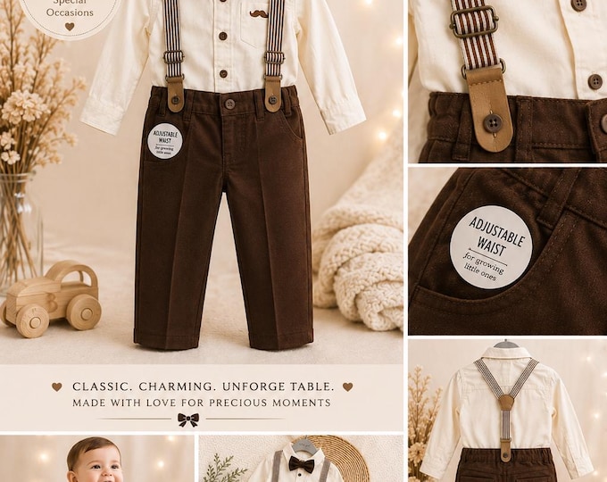 Boys 4 piece set brown or navy