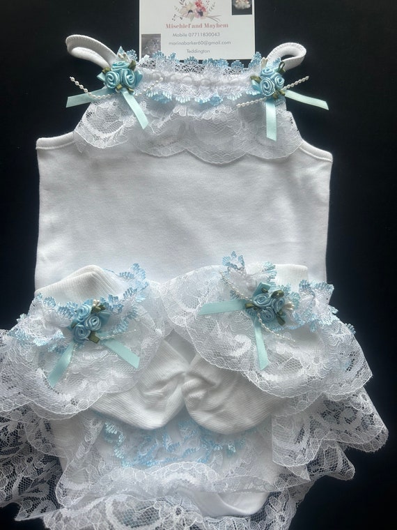 Spanish style frilly vest set 0-3 months