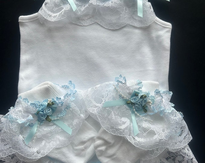 Spanish style frilly vest set 0-3 months