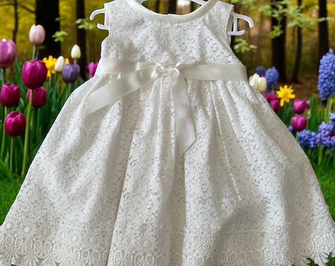 Handmade Pink Baby Dress: Lace & Ribbon Occasion Wear