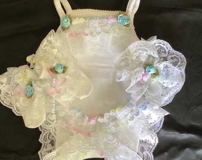 tiny baby frilly vest set with headband
