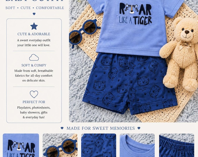 Boys  3 piece summer set with sunglasses