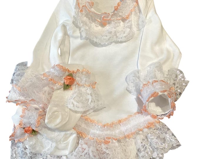 Spanish style frilly  vest set  0-3 months