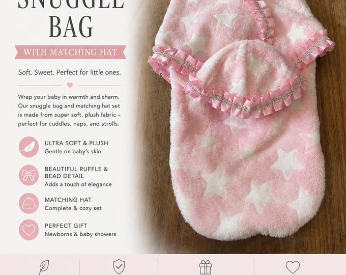 Baby snuggle bag with hat