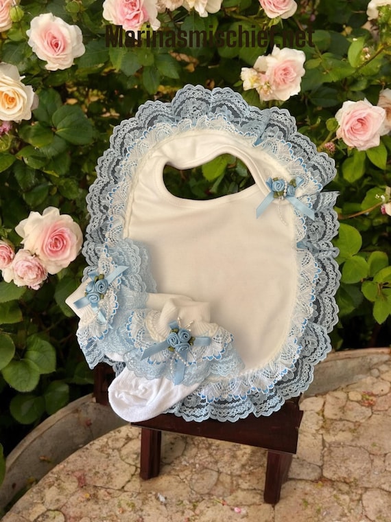 Spanish style frilly bib and socks