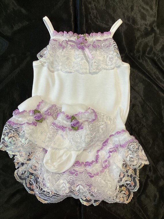 Spanish style  frilly vest set with hairband