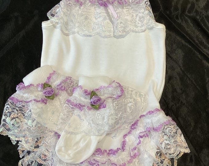Spanish style  frilly vest set with hairband