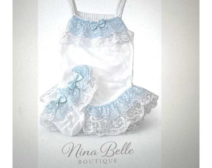Baby girl blue lace outfit