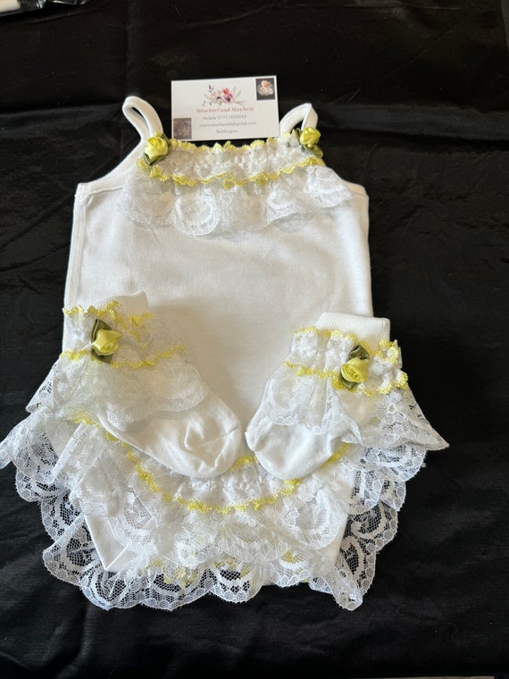Spanish style frilly  vest set with hairband