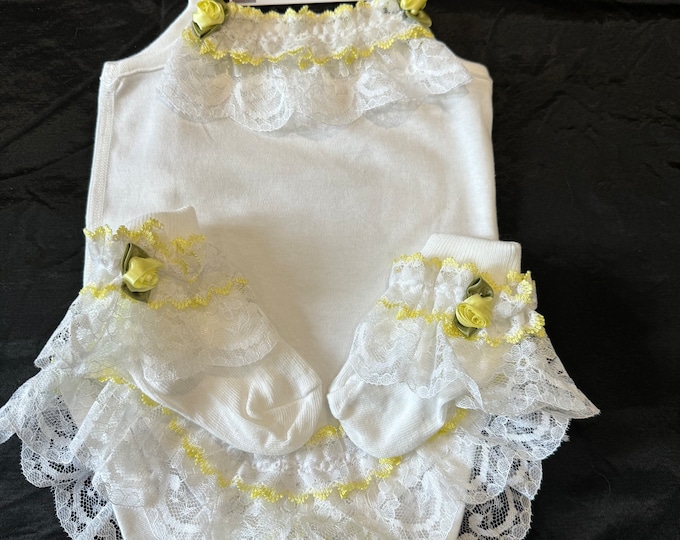 Spanish style frilly  vest set with hairband