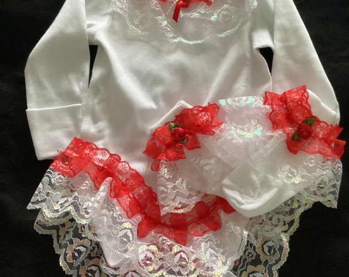 Spanish style frilly vest set with hairband