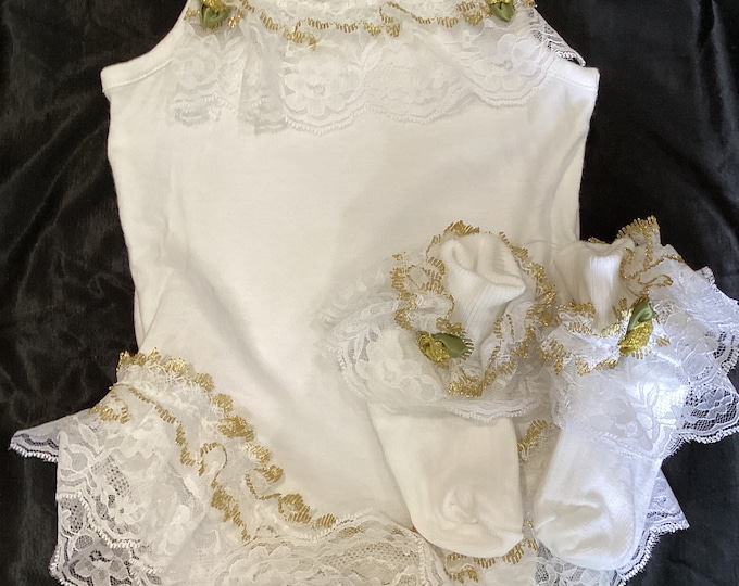 Spanish style frilly vest set with hairband