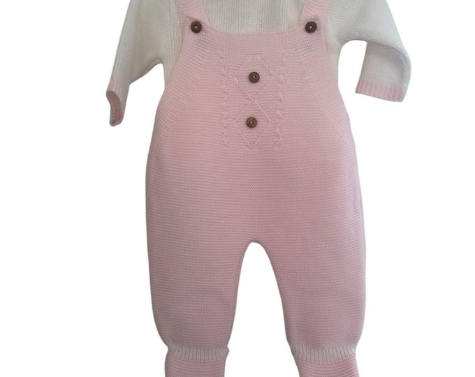 Knitted Baby grow. Vest and knitted romper