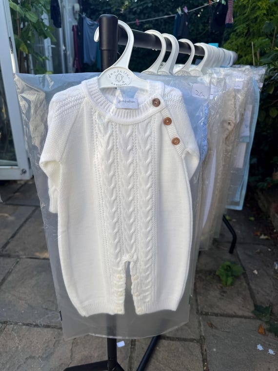 Knitted Baby Onesie: with hat