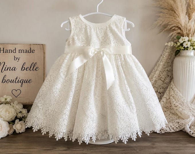 Handmade Pink Baby Dress: Lace & Ribbon Occasion Wear