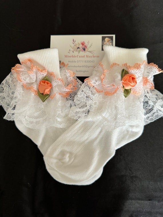 Spanish style frilly socks   free post