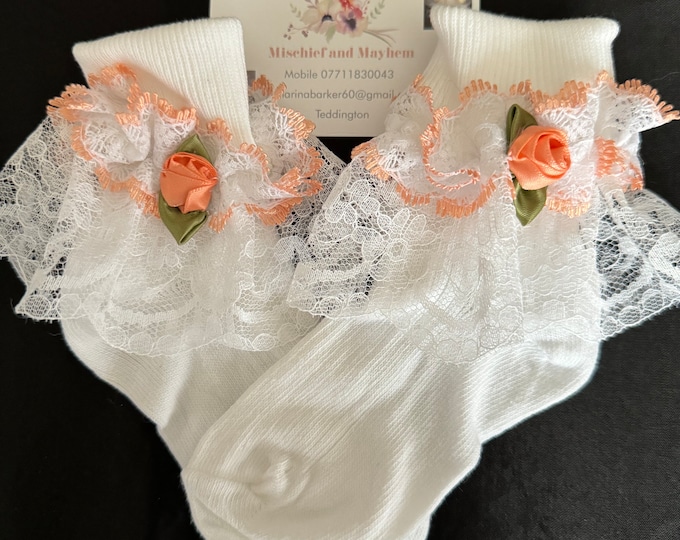 Spanish style frilly socks   free post