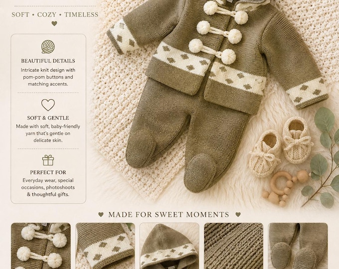Spanish Style Knitted Baby Suit: now 20.00 free delivery