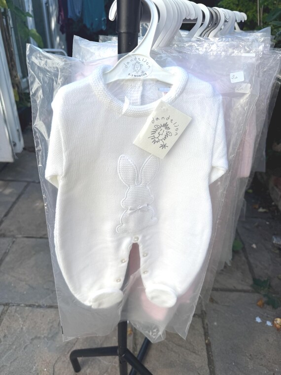 white rabbit knitted Suit