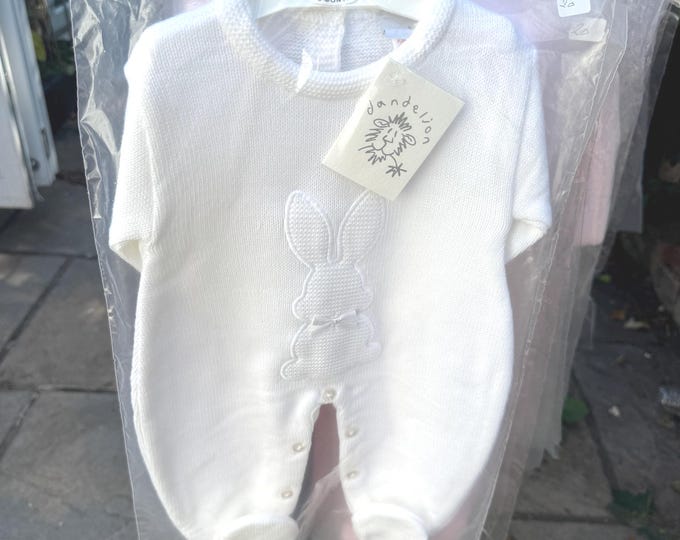white rabbit knitted Suit