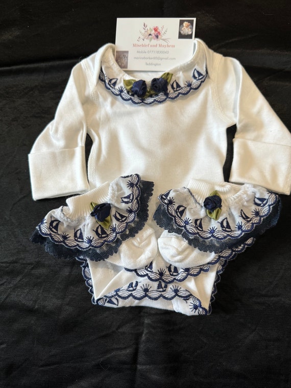 Frilly Newborn Vest Set: Mischief and Mayhem Baby Outfit
