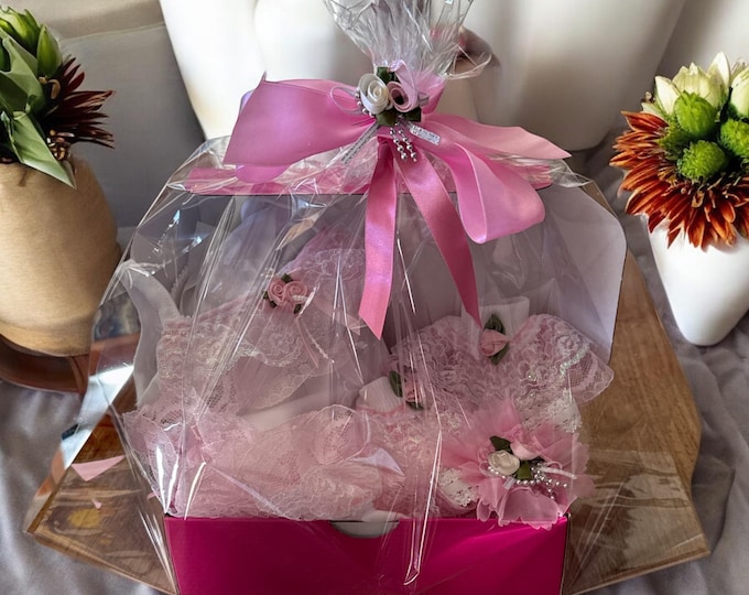 Newborn Gift Hamper: Frilly Vest, Socks & Hairband