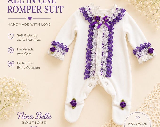 baby grow with  with ruffle lace