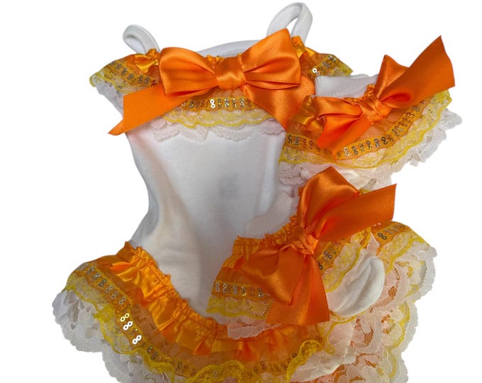 newborn  Spanish style frilly vest set