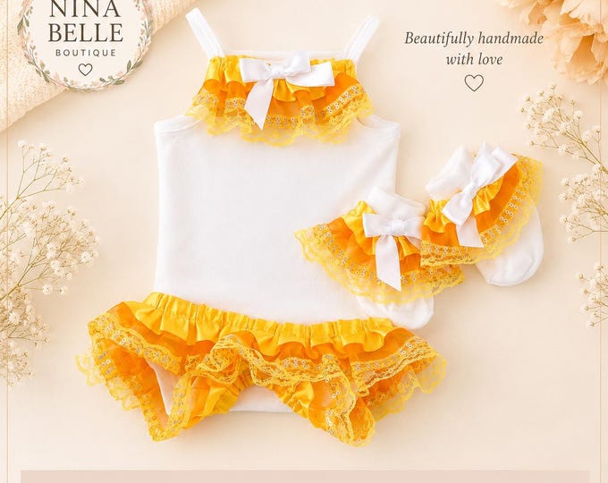 Spanish style  frilly vest set