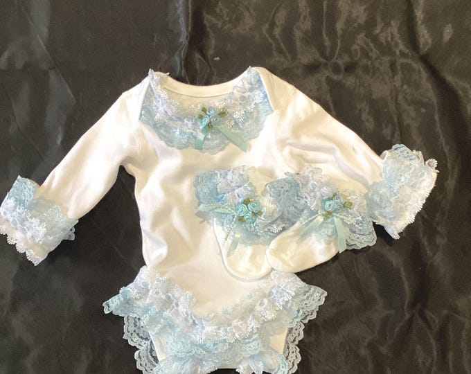 Spanish style frilly baby set
