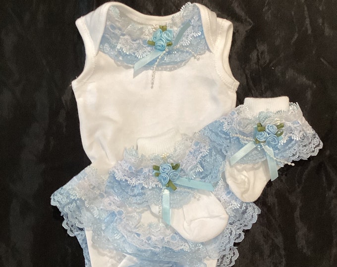 frilly vest set tiny baby