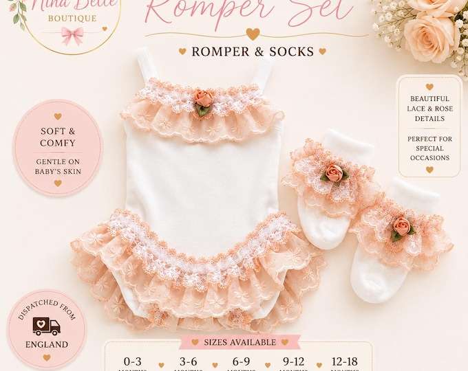 Adorable frilly romper set