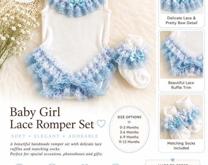 Baby girl lace romper set