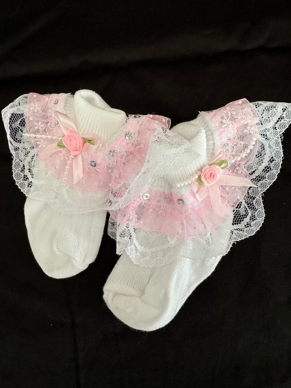 Spanish style frilly socks newborn