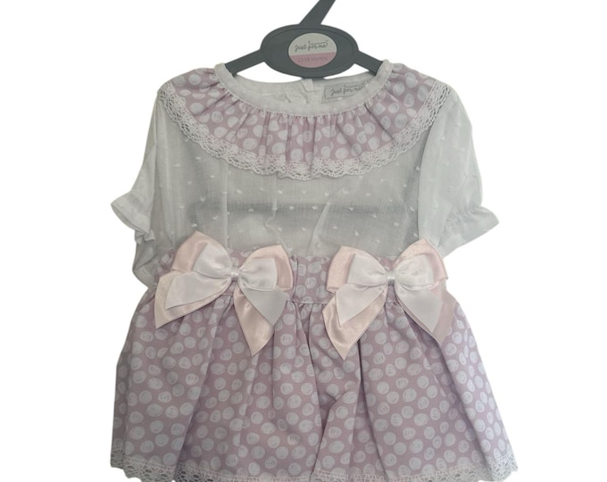 pink and white dress set