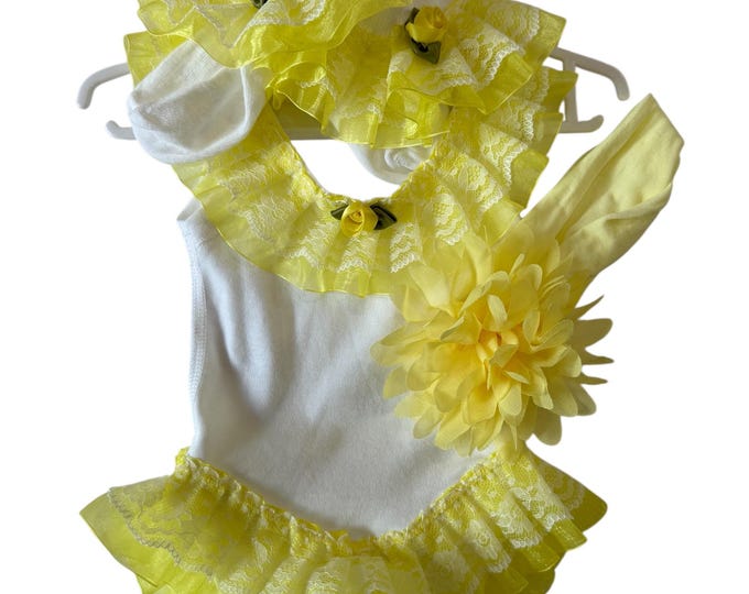 Spanish style frilly  vest set  0-3 months