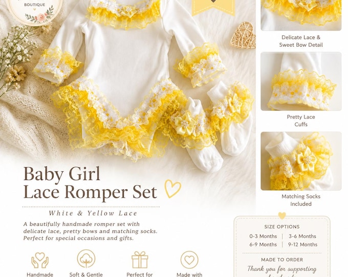 Baby girl lace romper set