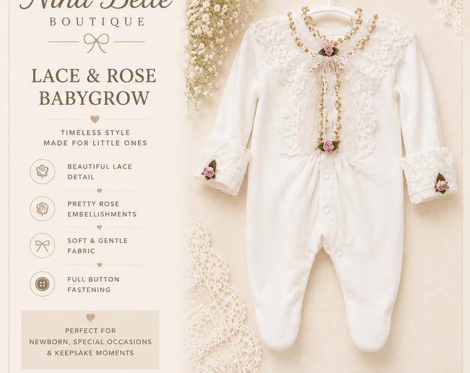 gold and white lace romper with headband