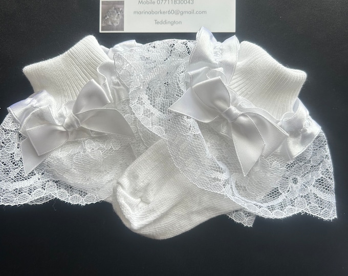 Spanish style frilly socks newborn free post