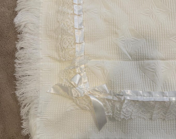 cream baby shawl
