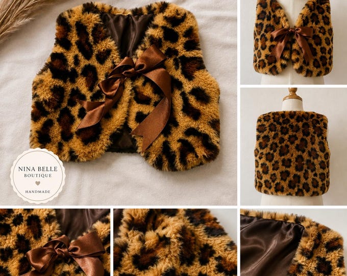 Handmade Leopard Print Bolero Jacket - Waist Length