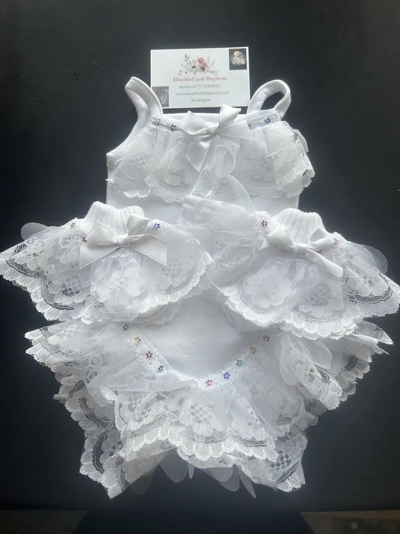 Spanish style  frilly vest set tiny baby