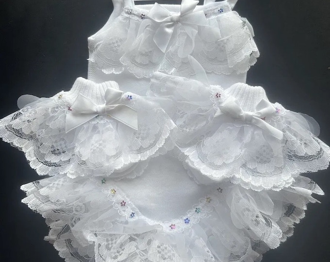 Spanish style  frilly vest set tiny baby